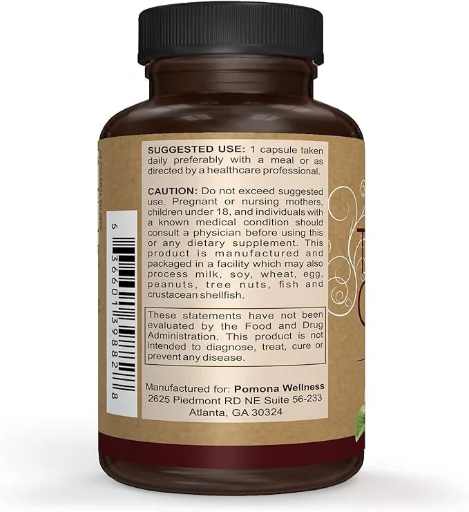 Pomona Wellness Tart Cherry Supplement, Antioxidant 60 Capsules