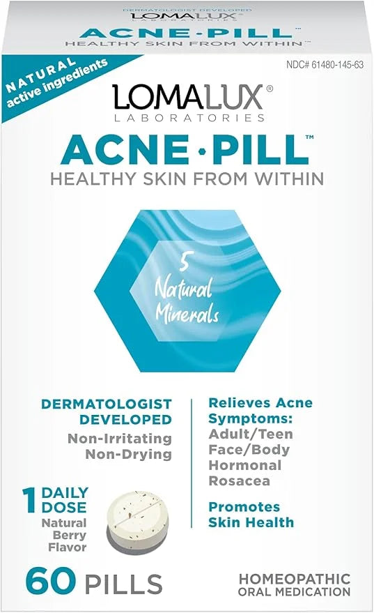 Acne Pill -Natural Skin Clearing Minerals Like Zinc & Sulfur, Dermatologist Developed, Clears & Prevents All Types of Face...