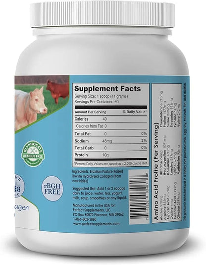 Perfect Supplements – Unflavored Hydrolyzed Collagen 660 Grams