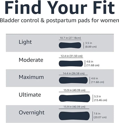 Amazon Basics Women's Incontinence Pads, Bladder 30 Count, (1 Pack 30)