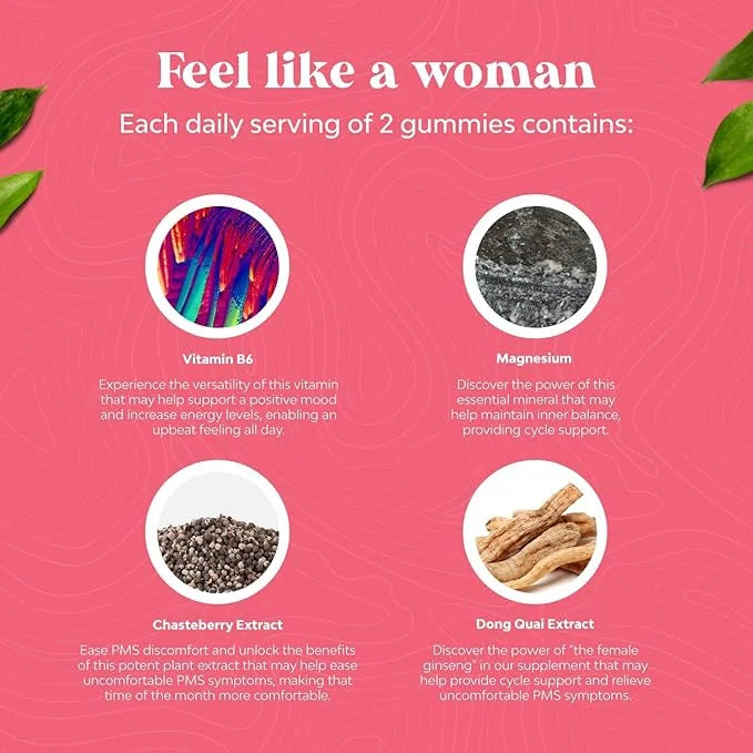 Hormone Balance for Women Gummies of All Ages - PMS Support Supplement for Women, Regulate Menstrual Cycle & Hormonal Bala...