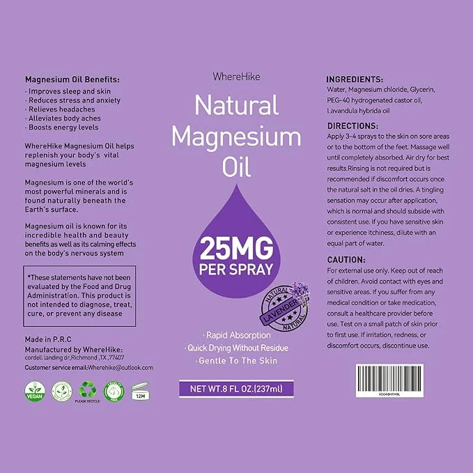 Pure Magnesium Oil Spray for Feet,Ideal Gift for Sleep & Muscle Relaxation,Better Sleep,Rapid Absorption,Quick Drying With...