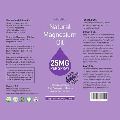 Pure Magnesium Oil Spray for Feet,Ideal Gift for Sleep & Muscle Relaxation,Better Sleep,Rapid Absorption,Quick Drying With...
