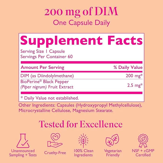 200 DIM Supplement for Women - Estrogen Metabolism and Hormone Harmony for Menopause, Perimenopause & PMS Support - DIM Pl...