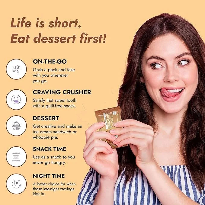 321glo Collagen Protein Brownie | Gluten Free, Low Sugar | Keto Snack for Women, Men, & Kids | 16g Protein, 6g Collagen | ...