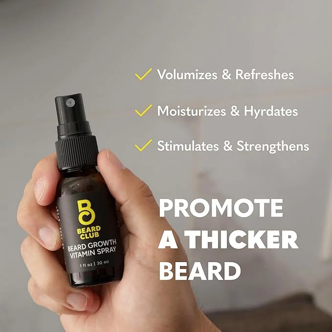 The Beard Club Biotin Vitamin Spray for Facial Hair Growth - Natural Formula for Fuller, Thicker Beard, Easy-to-Use, Nouri...