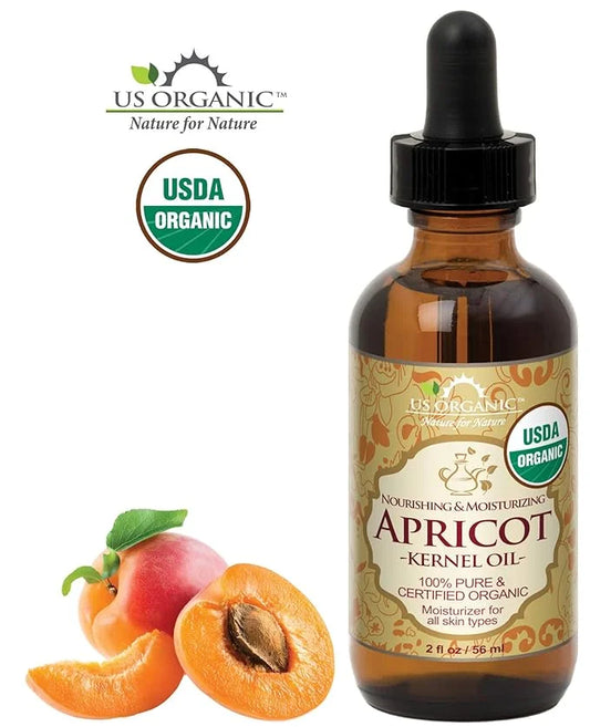 US Organic Apricot Kernel Oil, USDA Certified Organic,100% Pure & Natural, Cold Pressed Virgin, Unrefined in Amber Glass B...
