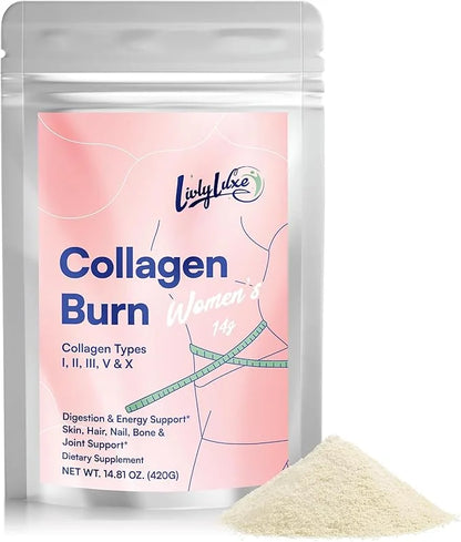Collagen Burn Powder for Women - Weight Loss Supplements for Belly Fat Burning, Metabolism Booster, Designed for Effective...