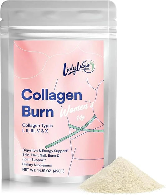 Collagen Burn Powder for Women - Weight Loss Supplements for Belly Fat Burning, Metabolism Booster, Designed for Effective...