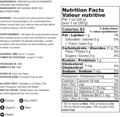 Food to Live Organic Black Elderberry 16 Pounds