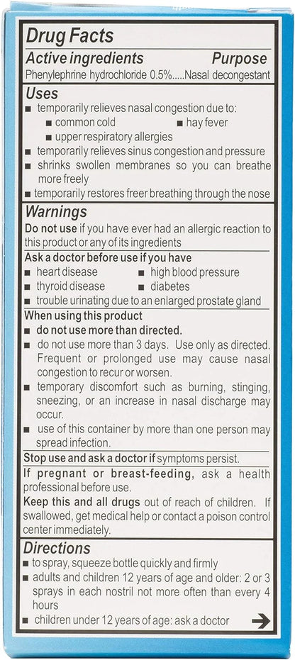 Neosynephrine Nasal Spray for Cold & 0.5 Fl