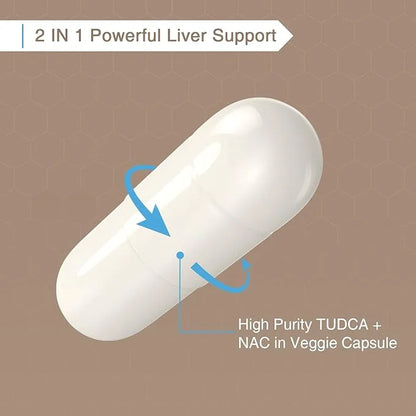 TUDCA with NAC Supplement 1200mg 120 Capsules,Powerful
