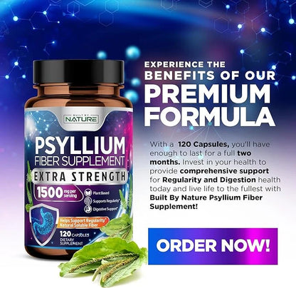 Psyllium Husk Capsules 1500mg 120 Capsules