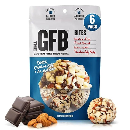 The GFB Dark Chocolate Almond Protein Bites - Gluten Free, Plant Based, Non GMO, Sustainably Made – Ridiculously Tasty, He...