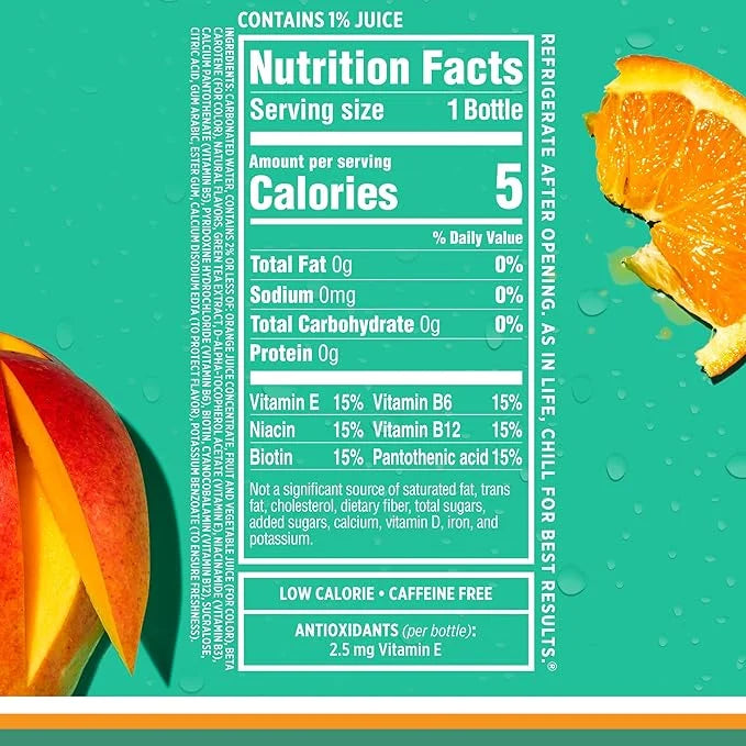 Sparkling Ice, Orange Mango Sparkling Water, Zero Sugar Flavored Water, with Vitamins and Antioxidants, Low Calorie Bevera...