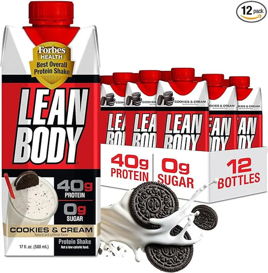 Lean Body Ready-to-Drink Cookies and Cream Protein Shake, 40g Protein, Whey Blend , 0 Sugar, Gluten No, 22 Vitamins & Mine...