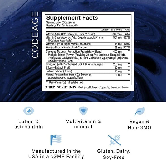 Codeage Eyes Vitamins 2 Vitamins 120 Capsules