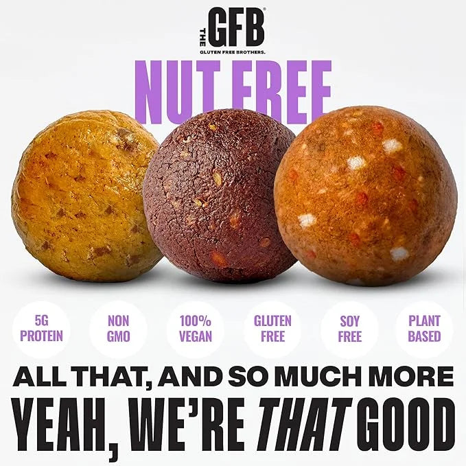 The GFB Gluten Free Protein Cookie Bites Nut Free Variety Pack – Super Tasty Allergen Friendly Fudge Brownie, Cookie Dough...