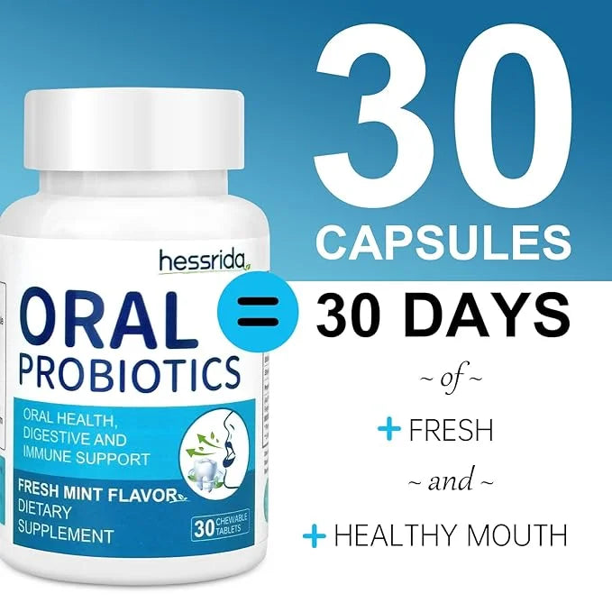 Oral Probiotics for Mouth Bad Breath Treatment for Adults, Chewable Oral Care Probiotic, Dental Probiotics for Gums and Te...