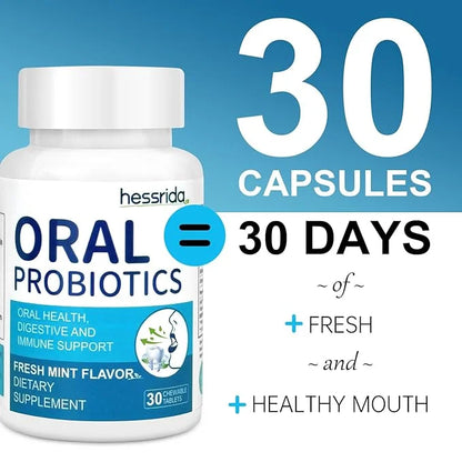 Oral Probiotics for Mouth Bad Breath Treatment for Adults, Chewable Oral Care Probiotic, Dental Probiotics for Gums and Te...