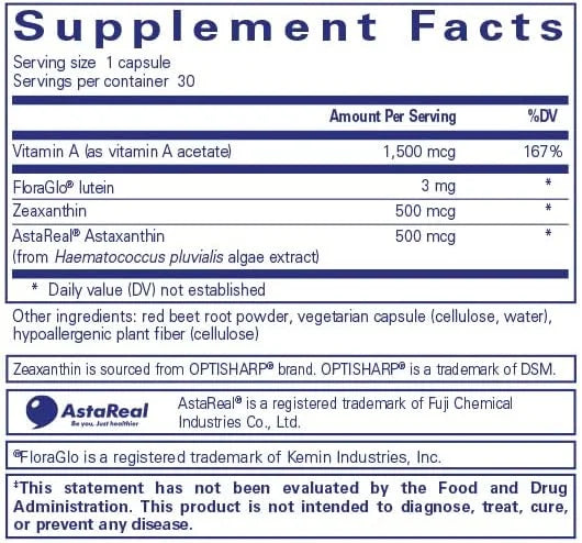 Pure Encapsulations Vitamin A + Carotenoids 30 Capsules