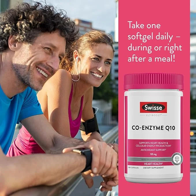 Swisse CoQ10 Supplement Co-Enzyme Q10 Q10 Supports CQ10 Antioxidant 10 Supplement 135 mg 180 Mini