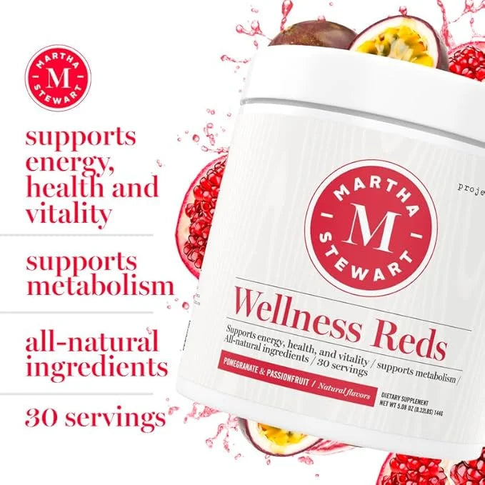 Martha Stewart Wellness Reds - A Blend of Antioxidant-Rich Superfoods with Beet Root Powder for Health - Energy Powder Dri...