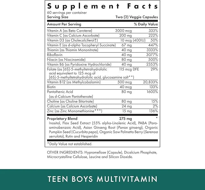 MICHAEL'S Health Naturopathic Programs Teen Boys 120 Vegetarian 60 Servings