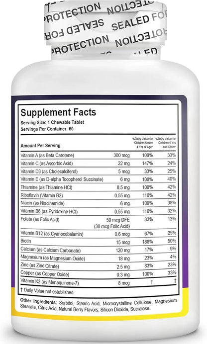 NuBest Tall Kids for Toddlers and 2 to 9 - 60 Chewable 6 Pack