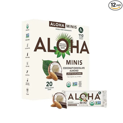 ALOHA Organic Plant Based Protein Bar MINIS |Coconut Chocolate Almond | 20 Count, 24g Bars | Vegan, Low Sugar, Gluten Free...