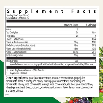 Floradix by Salus Iron & Herbs - Liquid Herbal Supplement for Energy Support - Iron Supplement with Vitamin C & B Complex ...