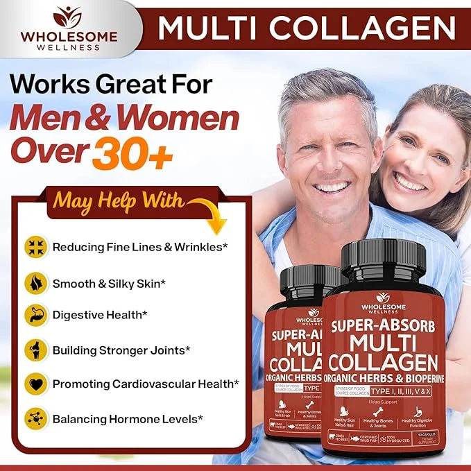 Super-Absorb Multi Collagen Pills (Type I (90 Capsules)