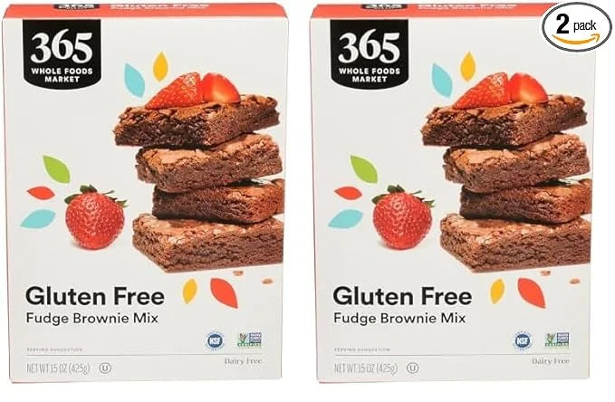 365 by Whole Foods Market, Gluten Free Brownie Mix, 15 Ounce (Pack of 2) - Product Image