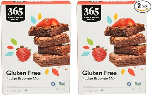 365 by Whole Foods Market, Gluten Free Brownie Mix, 15 Ounce (Pack of 2) - Product Image