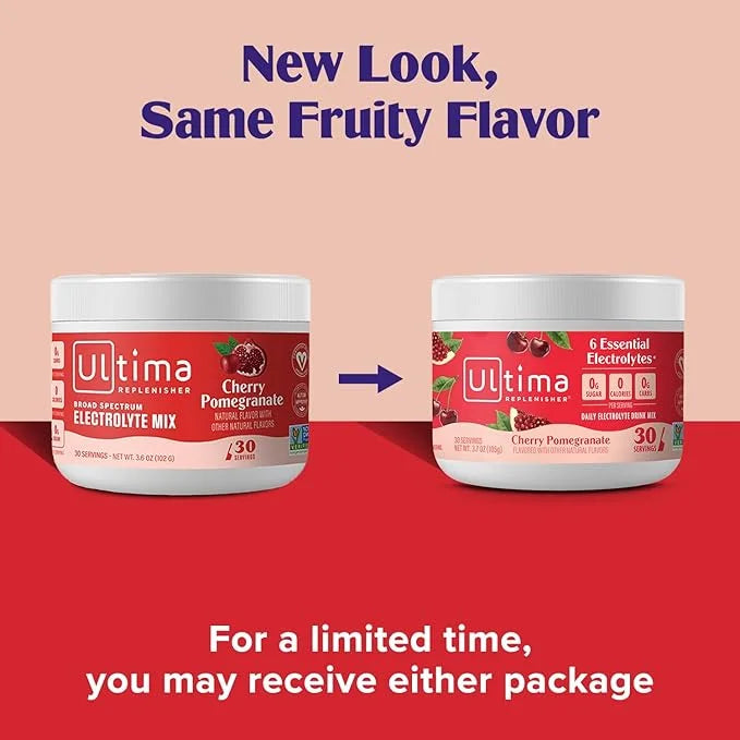 Ultima Replenisher Daily Electrolyte Powder Drink Mix – Cherry Pomegranate, 30 Servings – Hydration Powder with 6 Electrol...
