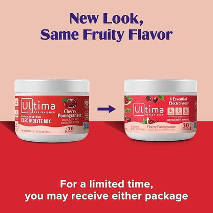 Ultima Replenisher Daily Electrolyte Powder Drink Mix – Cherry Pomegranate, 30 Servings – Hydration Powder with 6 Electrol...