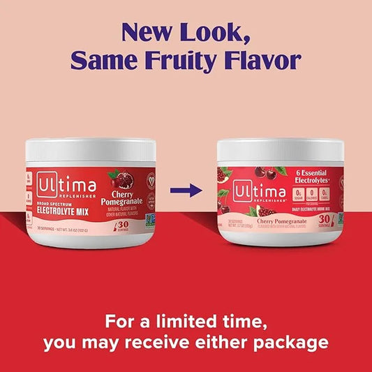 Ultima Replenisher Daily Electrolyte Powder Drink Mix – Cherry Pomegranate, 30 Servings – Hydration Powder with 6 Electrol...