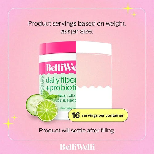 Daily Fiber Supplement with Added Collagen, Probiotics and Electrolytes | Supports Digestive Health and Regularity | Cucum...