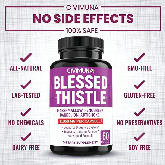 (2 Packs) Organic Blessed Thistle Capsules 11050mg 4 Months