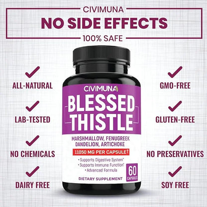 (2 Packs) Organic Blessed Thistle Capsules 11050mg 4 Months