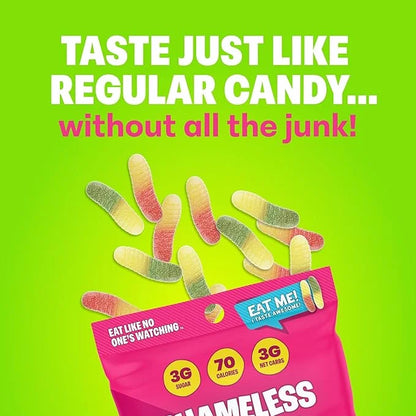 Shameless Snacks - Healthy Low Calorie Snacks, Low Carb Keto Gummies (Gluten Free Candy) - 6 Pack Wild Worms - Product Image
