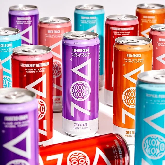 ZOA Zero Sugar Energy Drinks, Wild Orange - Sugar Free with Electrolytes, Healthy Vitamin C, Amino Acids, Essential B-Vita...