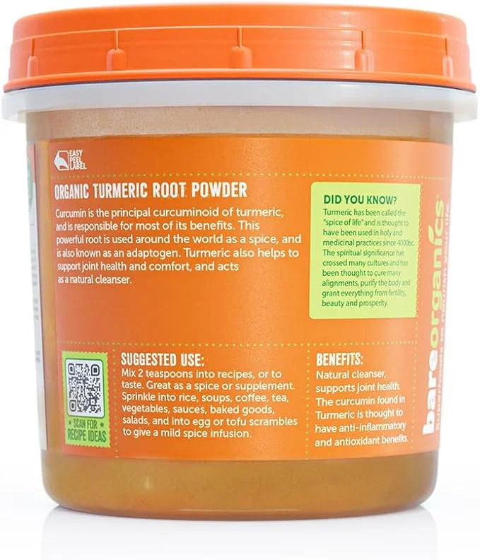 BareOrganics Turmeric Root Powder Superfood, Dietary 8 Oz