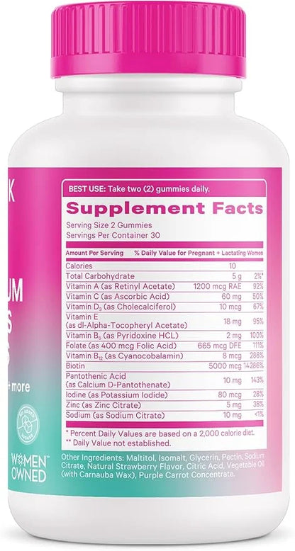 Pink Stork Postpartum Hair Loss Gummies B6 & B12 for 60 Gummy