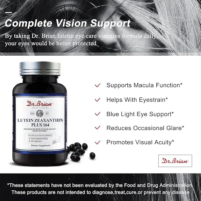 Dr. Brian Eye Vitamins Lutein & 16mg Zeaxanthin 4mg Astaxanthin 5mg Vitamin 2333iu Vitamin 9iu for