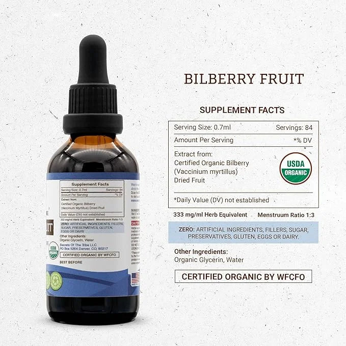 Secrets of the Tribe Bilberry Fruit 100% Certified 2 oz