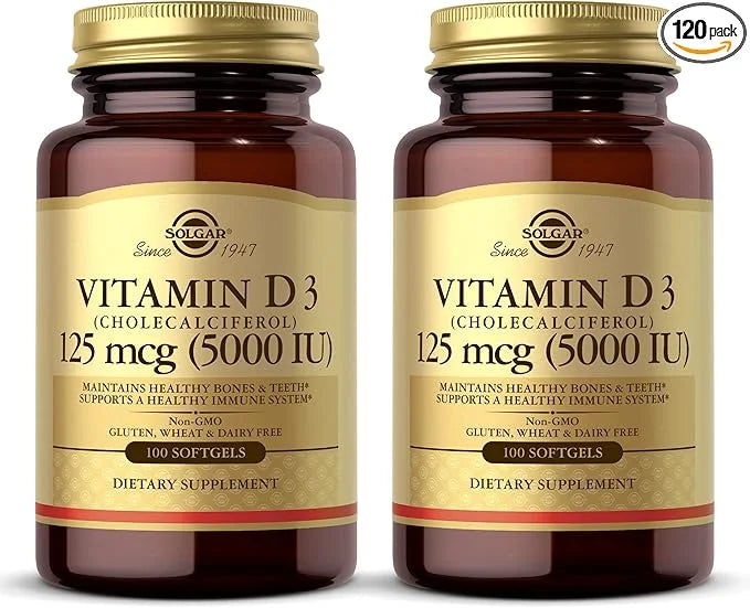 SOLGAR Vitamin D3 (Cholecalciferol) 10 MCG (400 IU) 100 Softgels, 2 - 200 Total