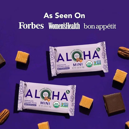 ALOHA Organic Plant Based Protein Bar MINIS |Caramel Chocolate Pecan | 20 Count, 24g Bars | Vegan, Low Sugar, Gluten Free,...