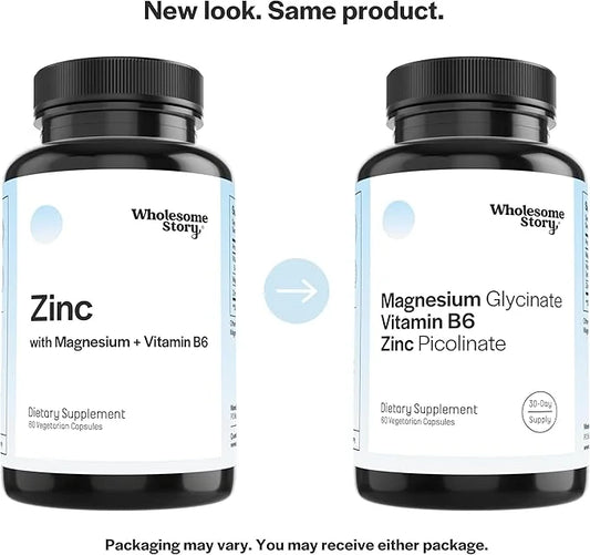 3-in-1 Zinc Picolinate Magnesium Glycinate Supplements with Vitamin B6 | Magnesium and Zinc Vitamin | Reproductive & Ferti...