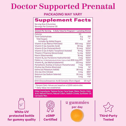 Pink Stork Premium Prenatal Gummy Vitamins 60 Vegan